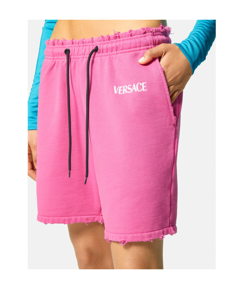 Versace Drawstring Logo Shorts In Pink
