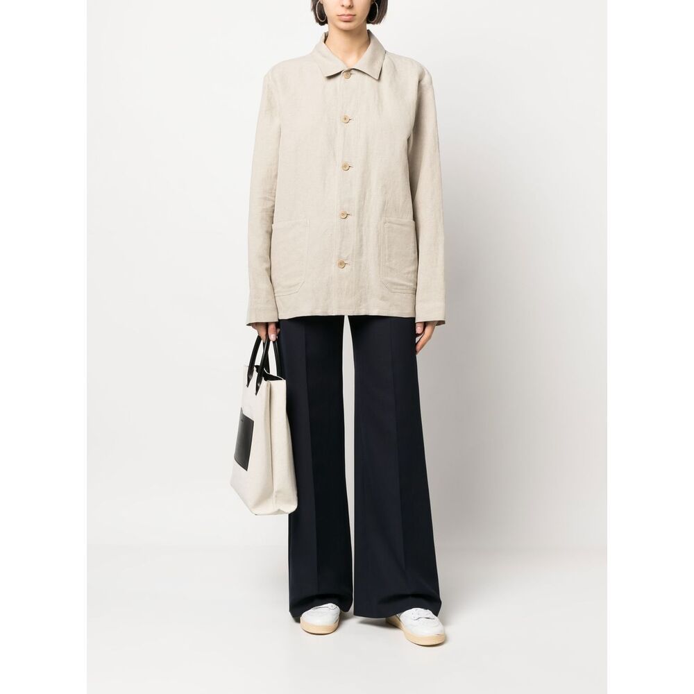 Apc Kerlouan Beige Jacket With Classic Collar And Front Button Closure In Cotton Man In White