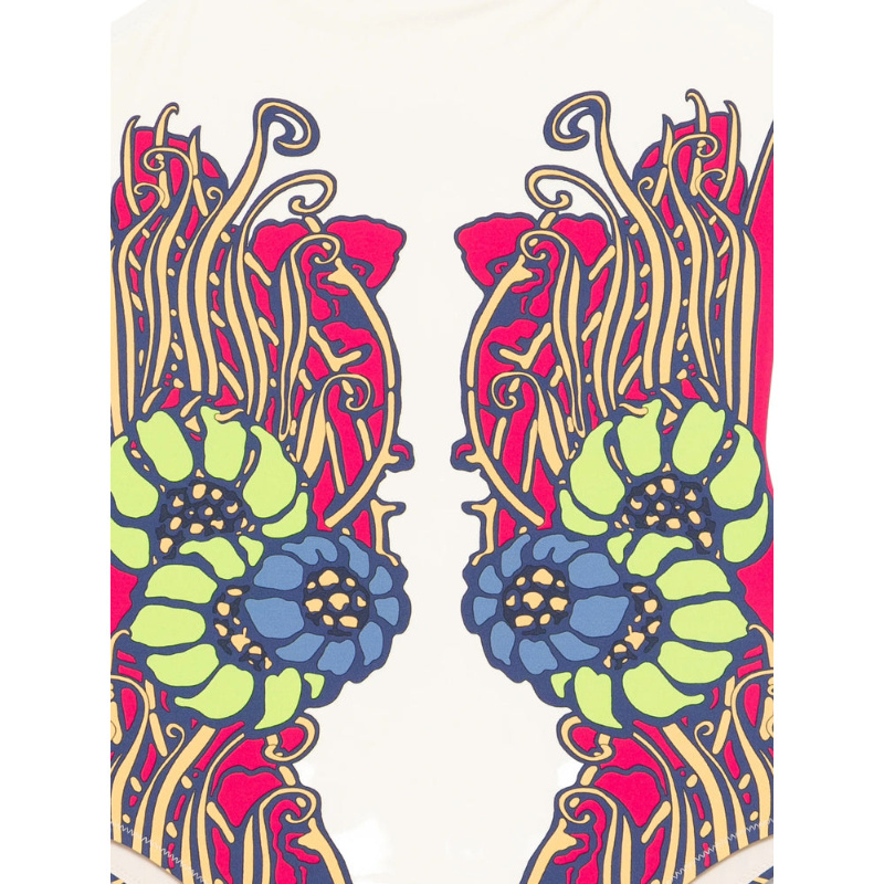 La Doublej Floral Print Swimsuit In Multi