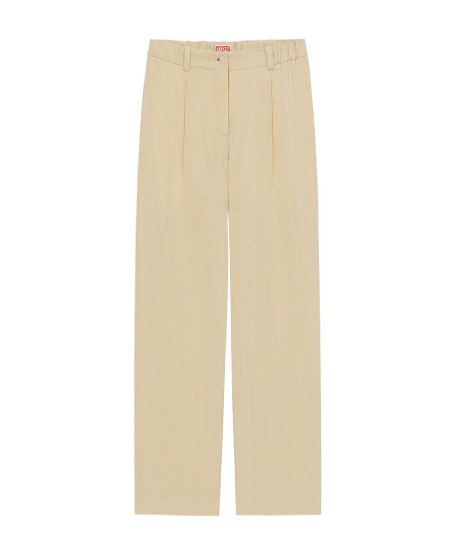 Kenzo Ripstop Cotton Cargo Trousers In Nude