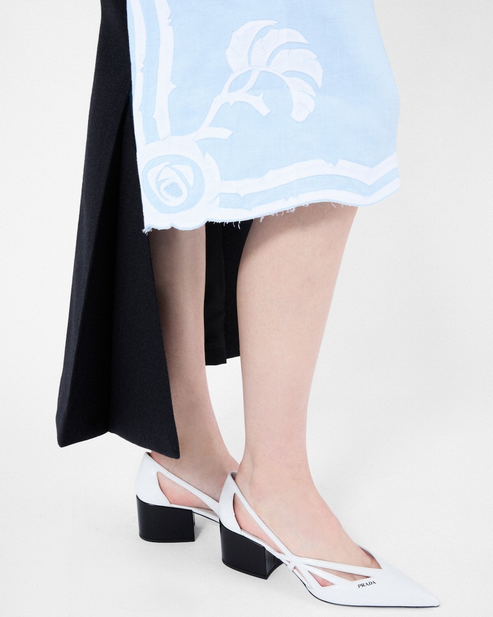 Prada 55 Leather Pumps Women In White