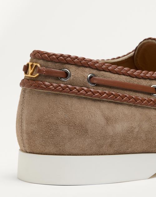 Valentino Garavani Man Loafers Camel Size 11.5 Leather In Brown