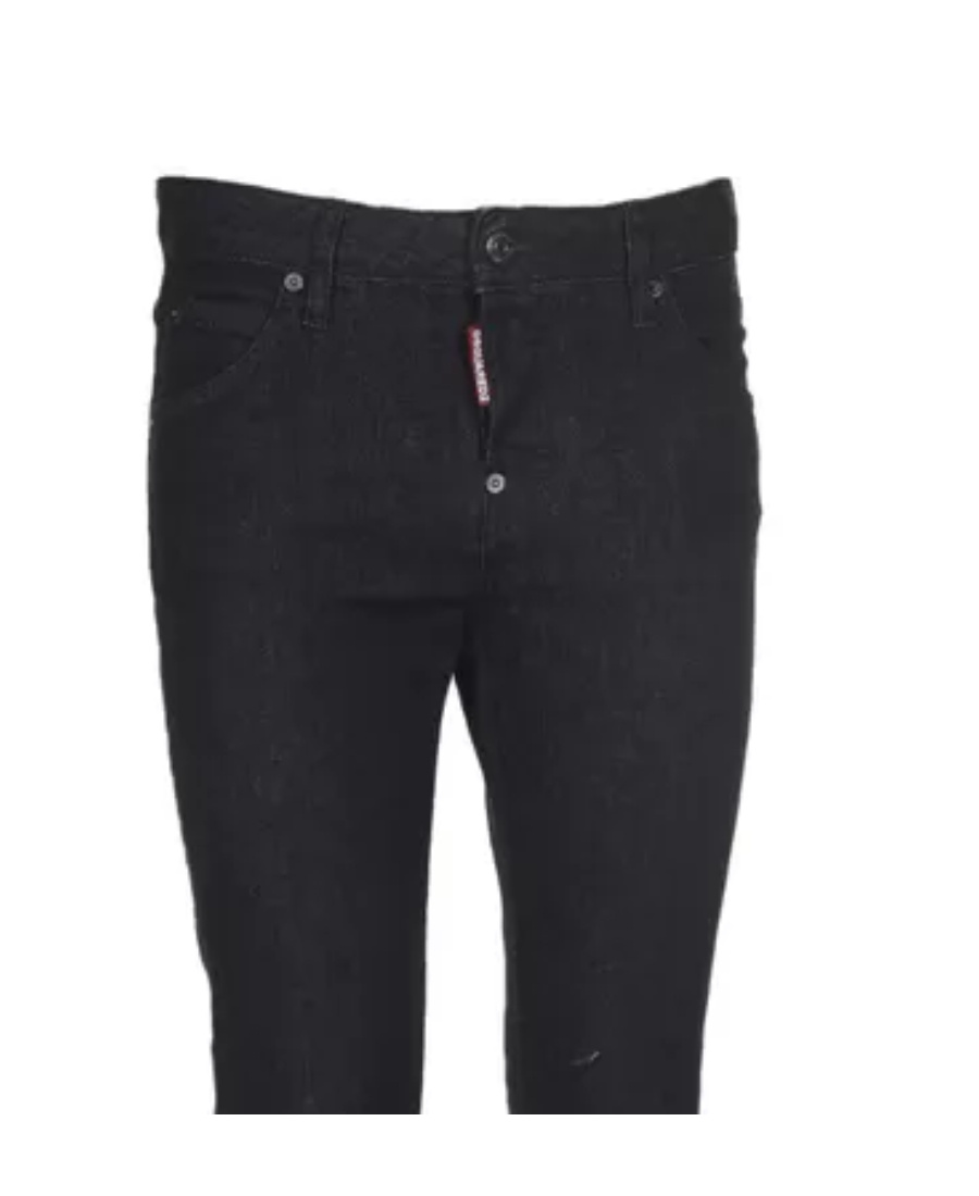 Dsquared2 Black Denim Stretch Jeans In Black
