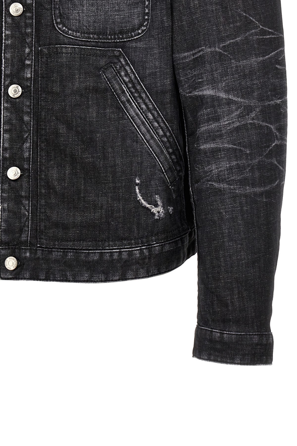 Dsquared2 Distressed Denim Jacket In Black
