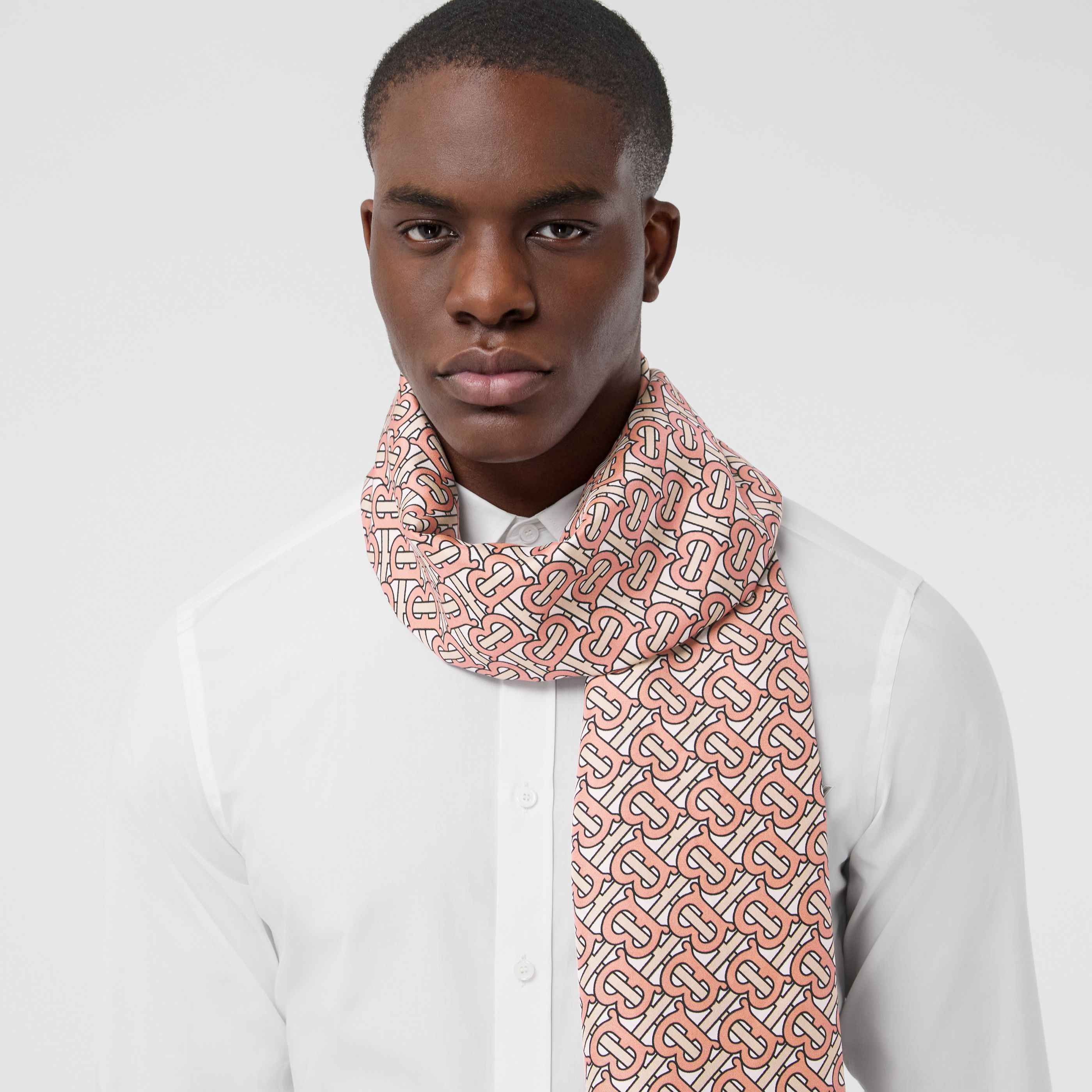 BURBERRY REVERSIBLE MONOGRAM-PRINT SILK SCARF