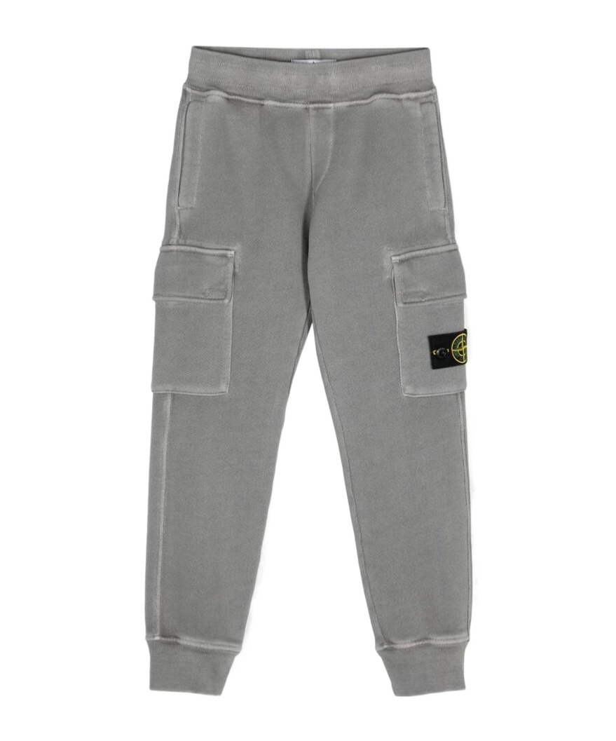 Stone Island Compass-badge Cargo Track Pants In Gray