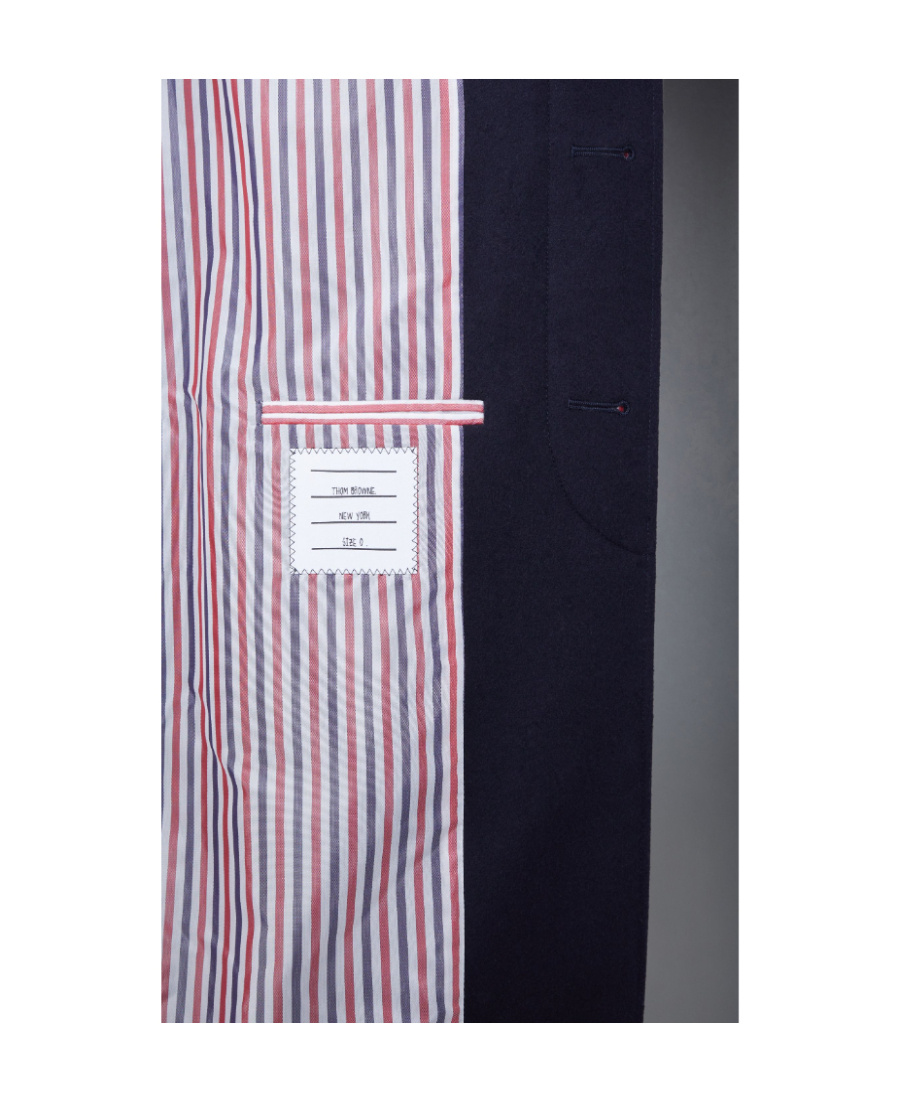 Thom Browne Single-breasted Button-fastening Coat In Black