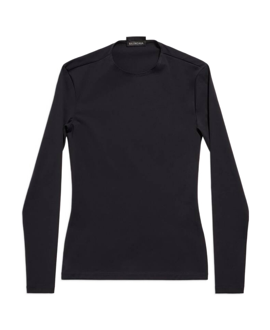 Balenciaga Outside Loop Long-sleeve Top In Black