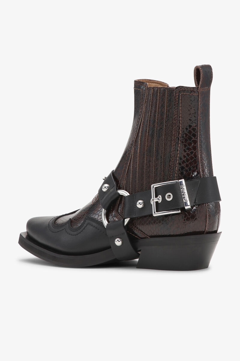 Ganni Chelsea Western Boots In Black