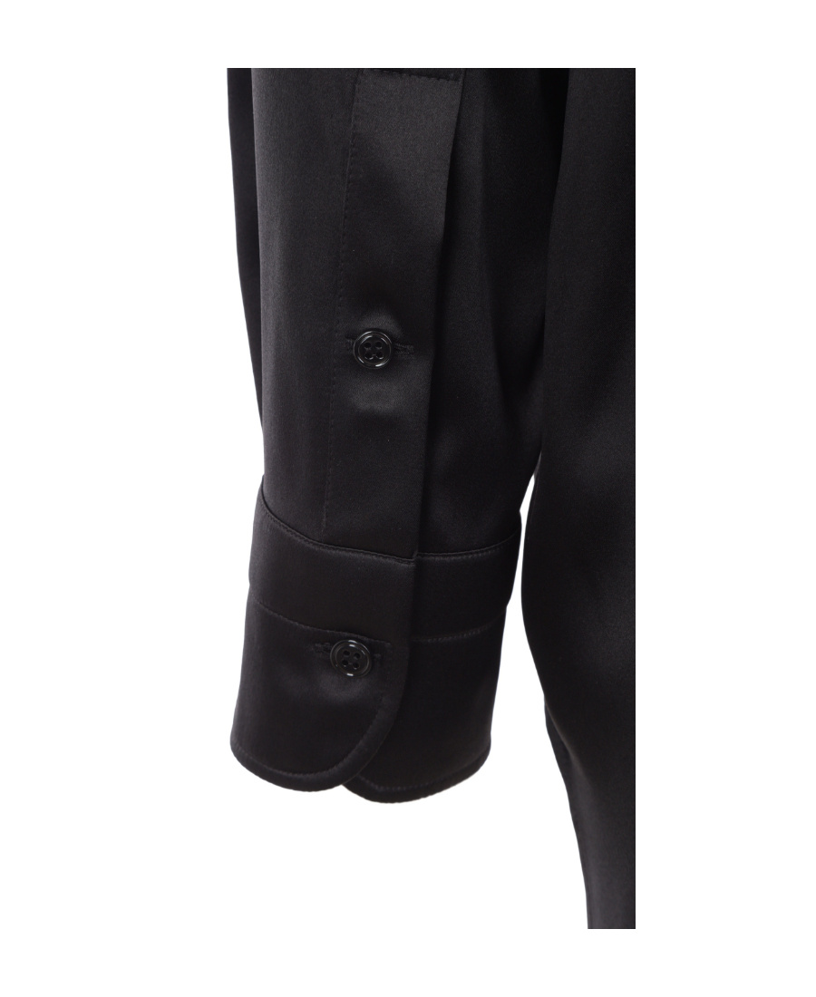 Tom Ford Stretch Silk Satin Relaxed Fit Shirt Clothing In Black