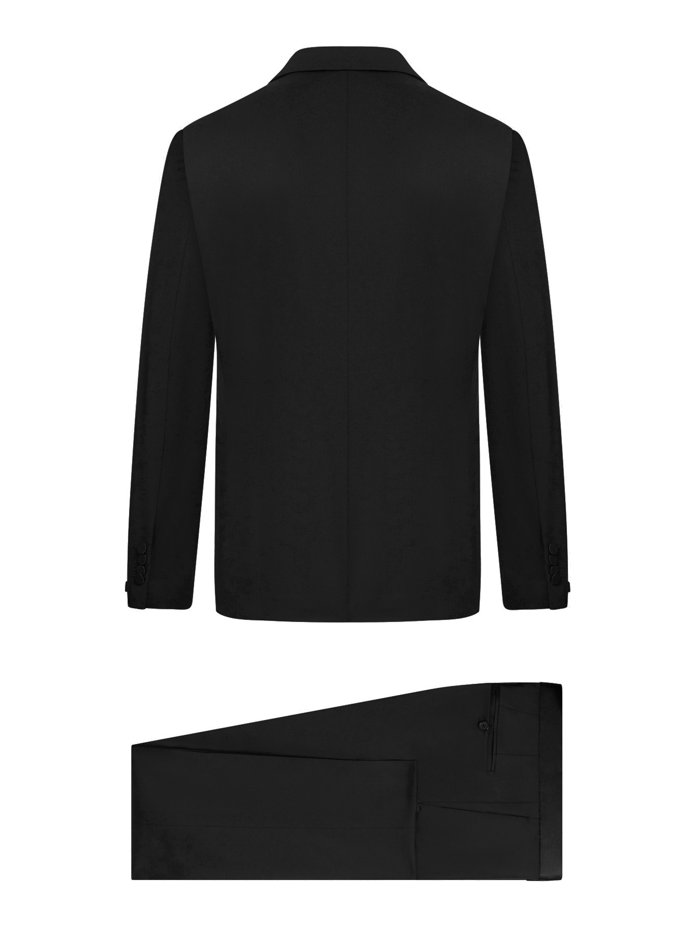 Shop Tagliatore Satin-lapels Virgin Wool Dinner Suit In Black