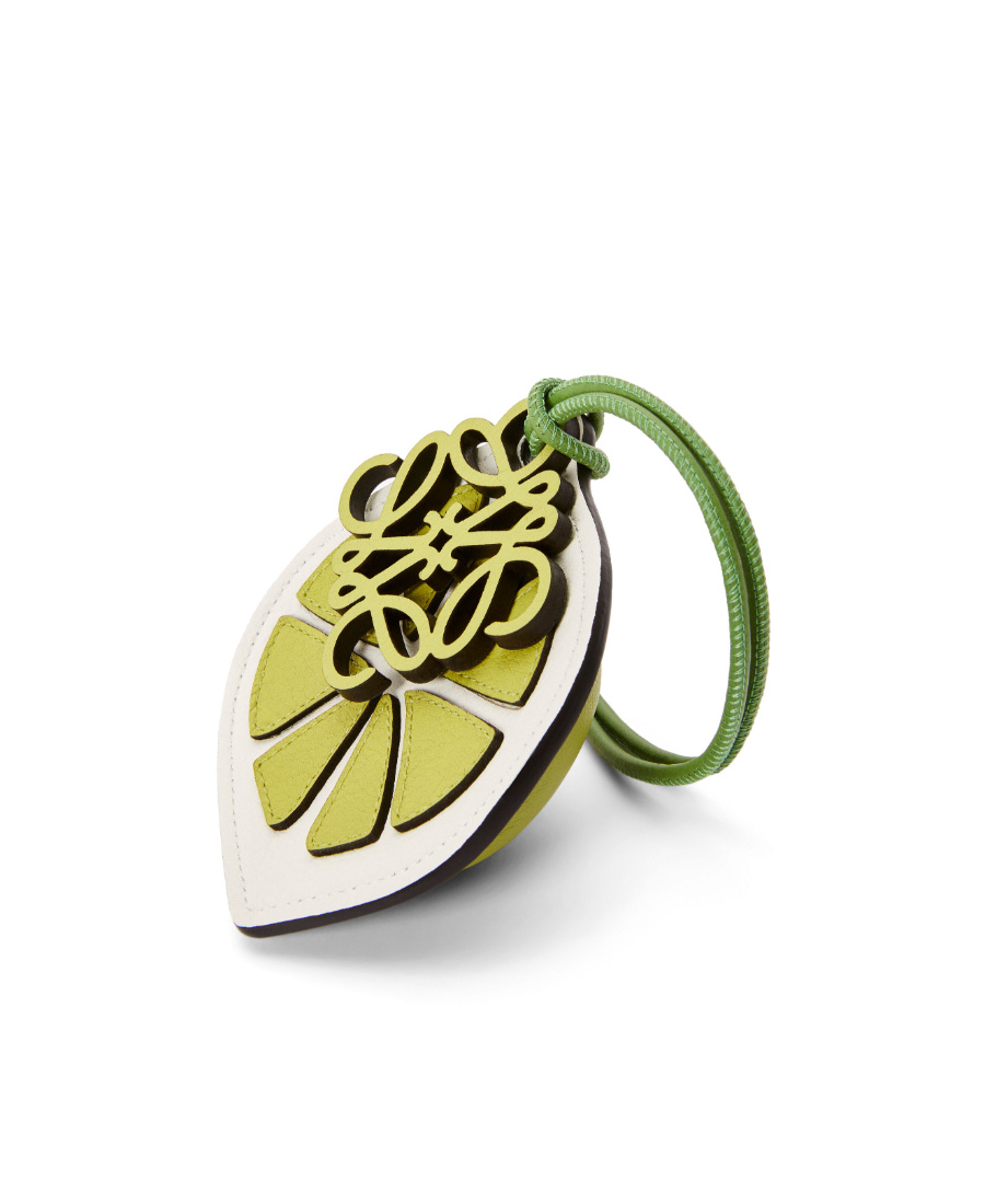 Loewe Lime Charm In Classic Calfskin In Green