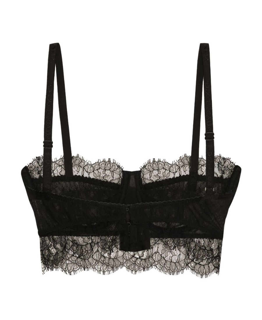 Dolce & Gabbana Chantilly Lace Bralette Top In Black