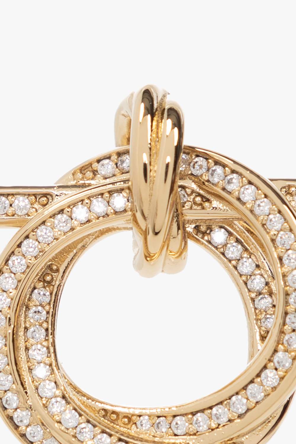 Ferragamo Crystal-embellished Hoop Earring In Yellow