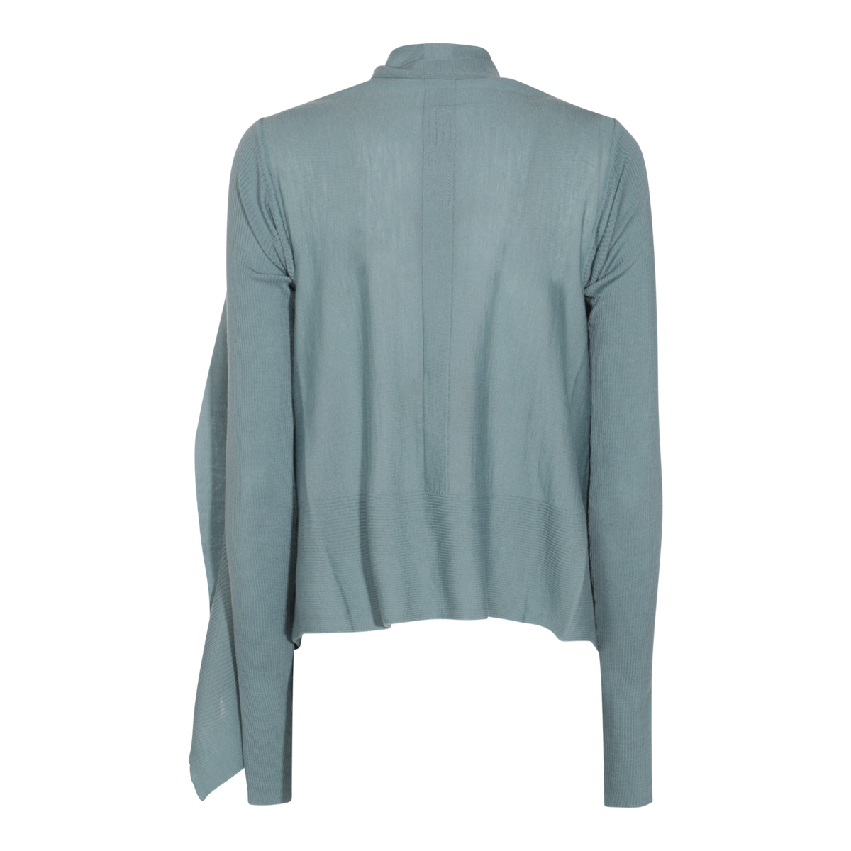 Rick Owens Draped Ribbed Crewneck Knitwear With Long Sleeves In Gray