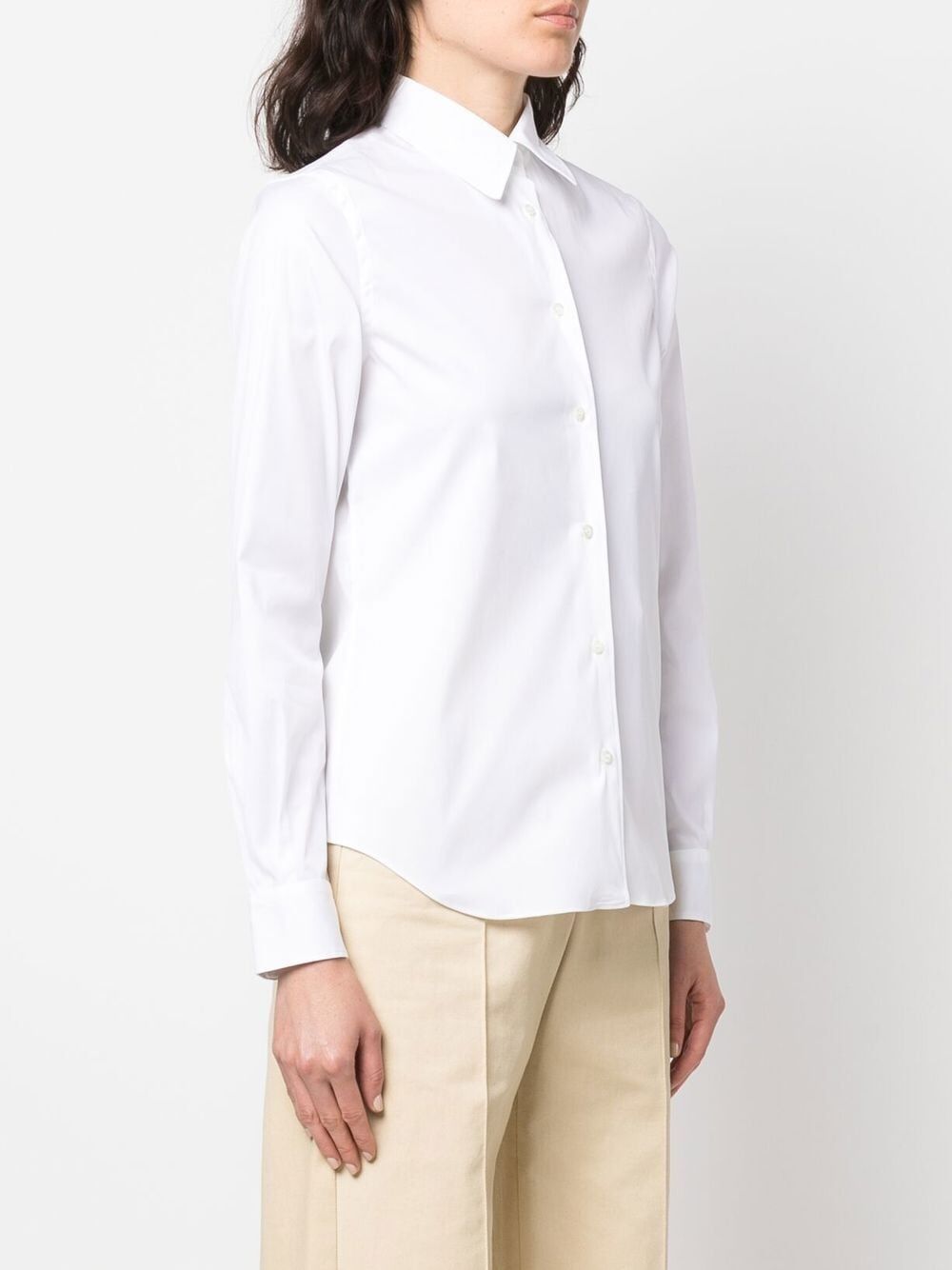 Aspesi Long-sleeved Lapel Shirt In White