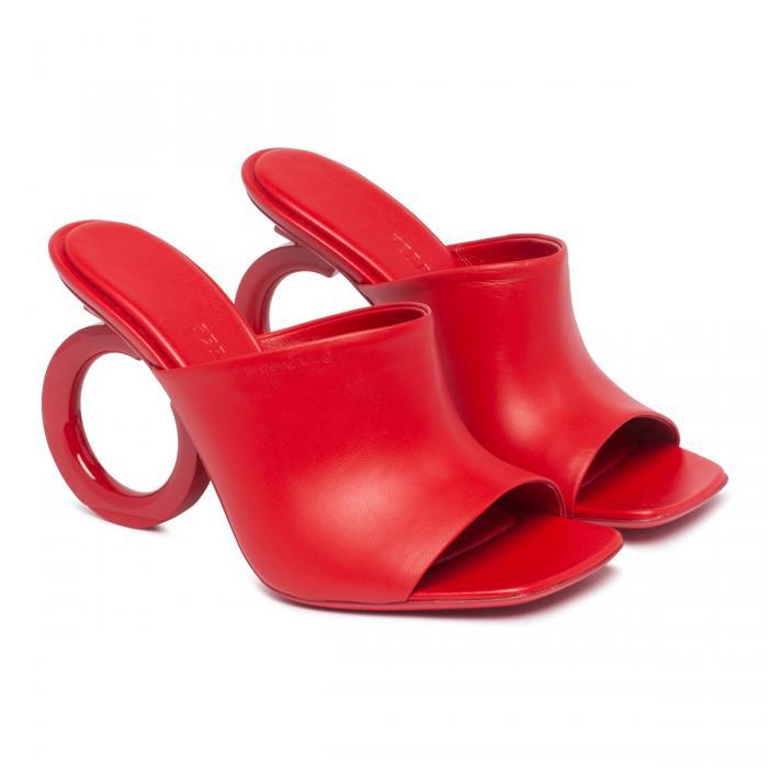 Ferragamo 70mm Open-toe Sculpted-heel Mules In Red