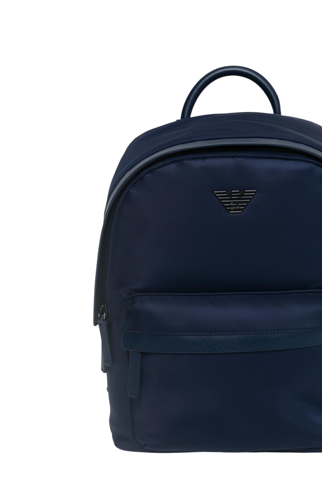 Emporio Armani Zipper Backpack In Black
