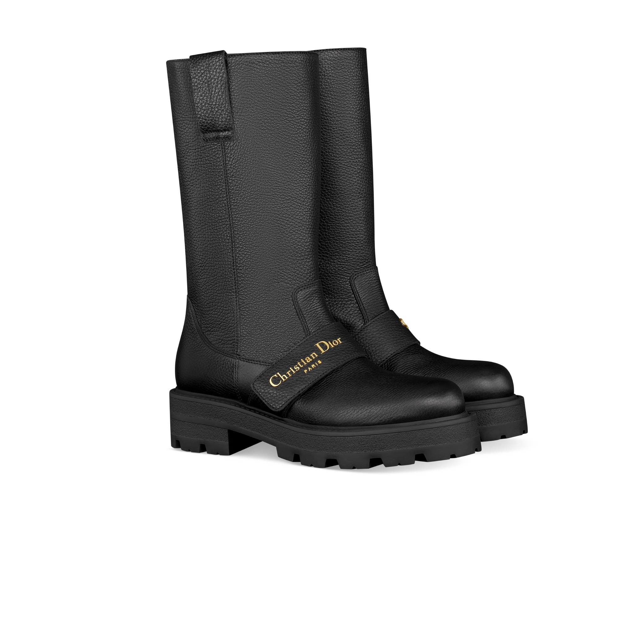 Dior Round-toed Boots In Black