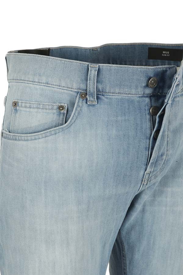 Dondup Belt Ring Denim Trousers In Gray