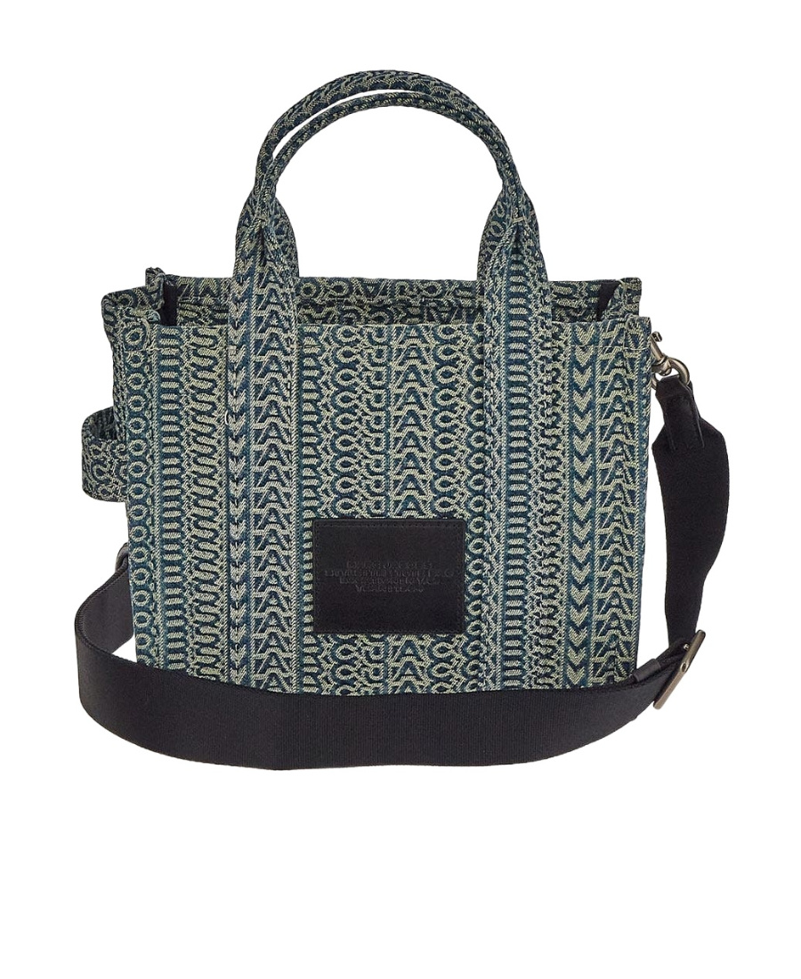 Shop Marc Jacobs Monogram Jacquard Logo Patch Small Tote Bag In Black