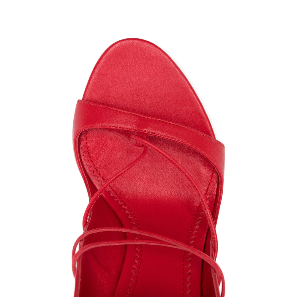 Dsquared2 Lace-up Stiletto Sandals In Red