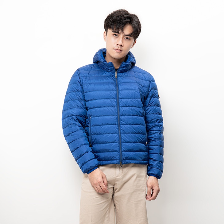 Paul & Shark Logo Down Jacket In Blue