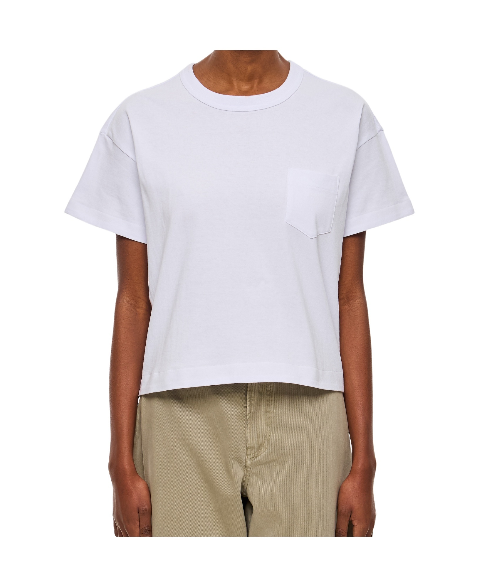 Sacai Cotton Poplin X Cotton Jersey T-shirt In White