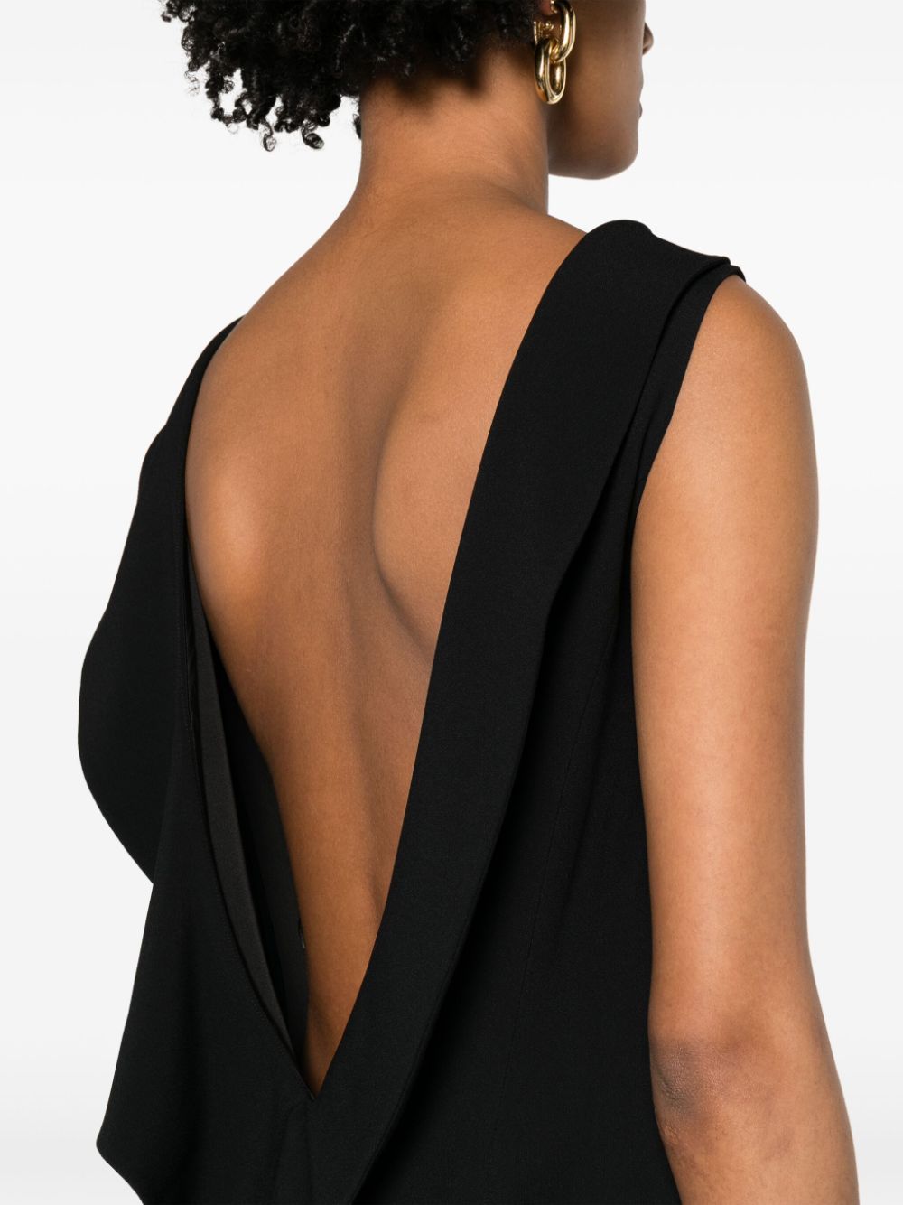Alberta Ferretti Low-back Sleeveless Maxi Dress In Black