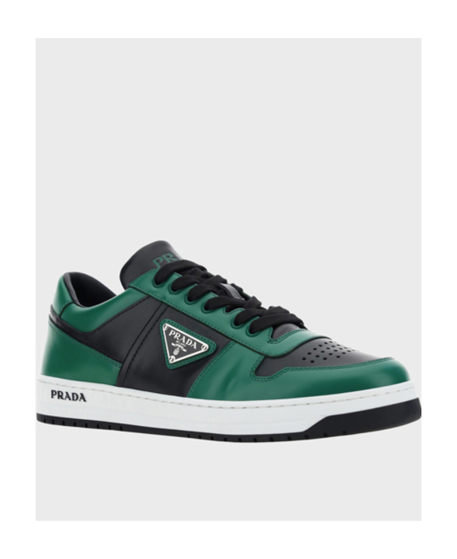 Prada Low-top Sneakers With Textured Panels In Black