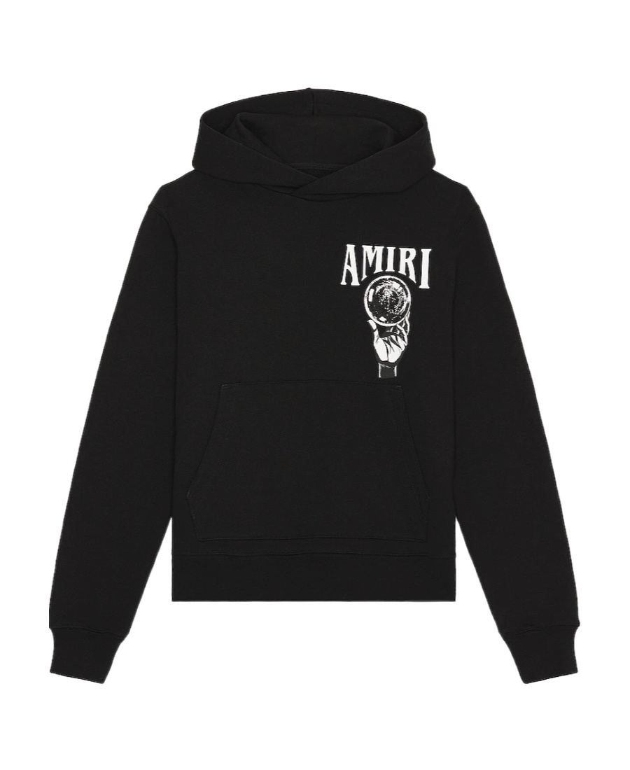 Amiri Logo-print Cotton Hoodie In Black