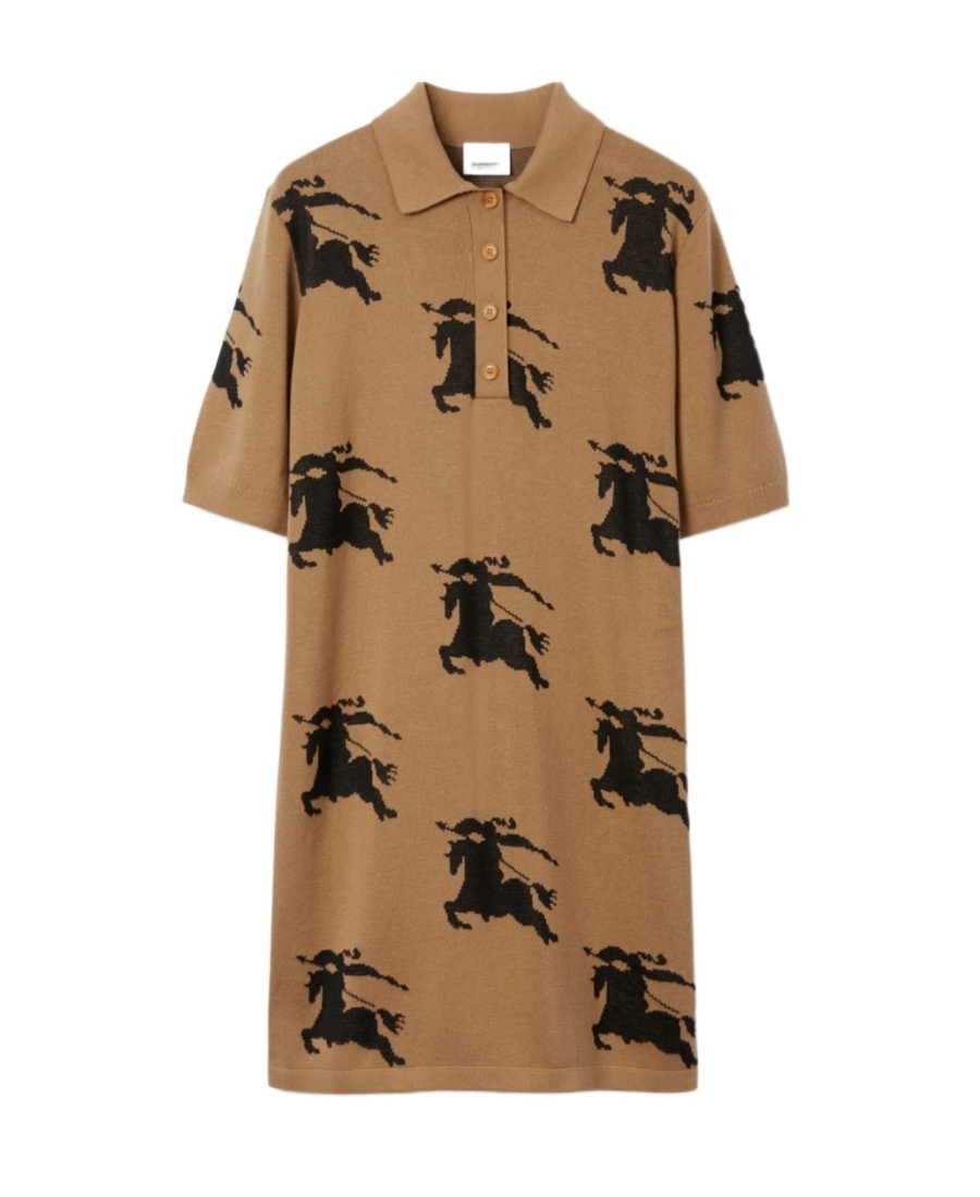 Burberry Tan Polo Minidress In Brown