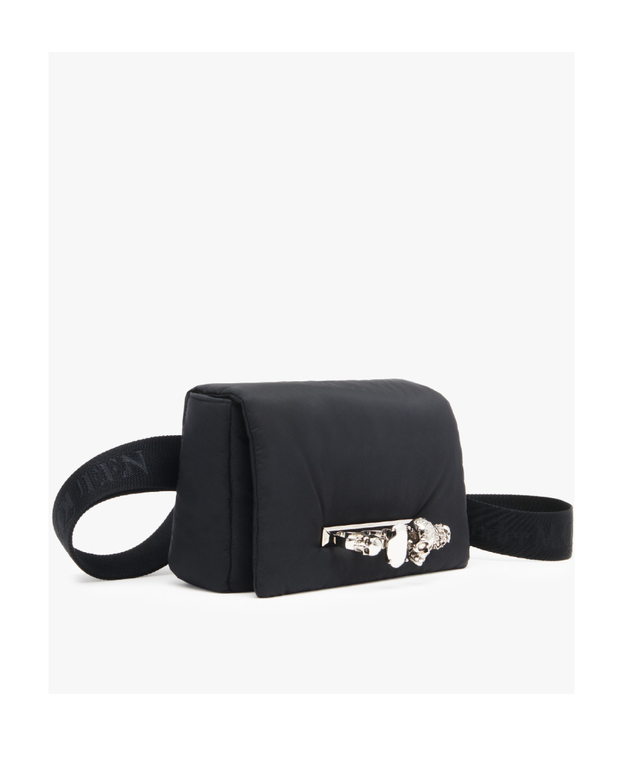 Alexander Mcqueen The Puffy Embellished Padded Belt Bag In Black
