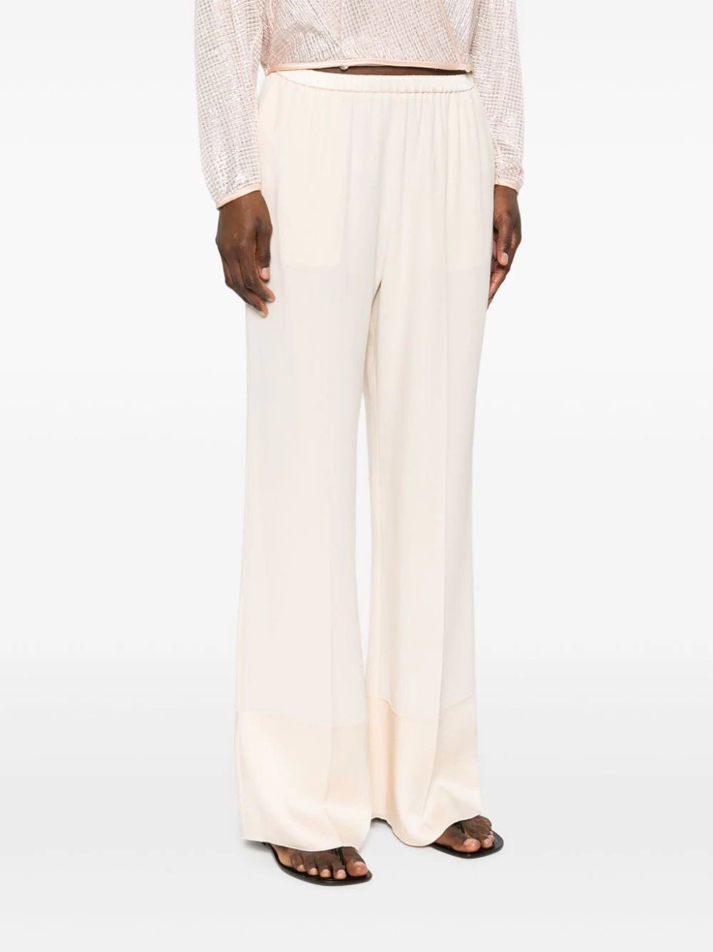 Shop Forte Forte Crepe Straight Trousers In White
