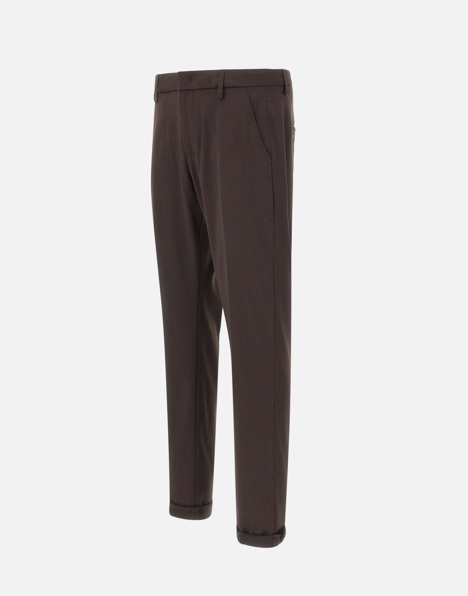Dondup Buttoned Logo-detail Pants In Brown