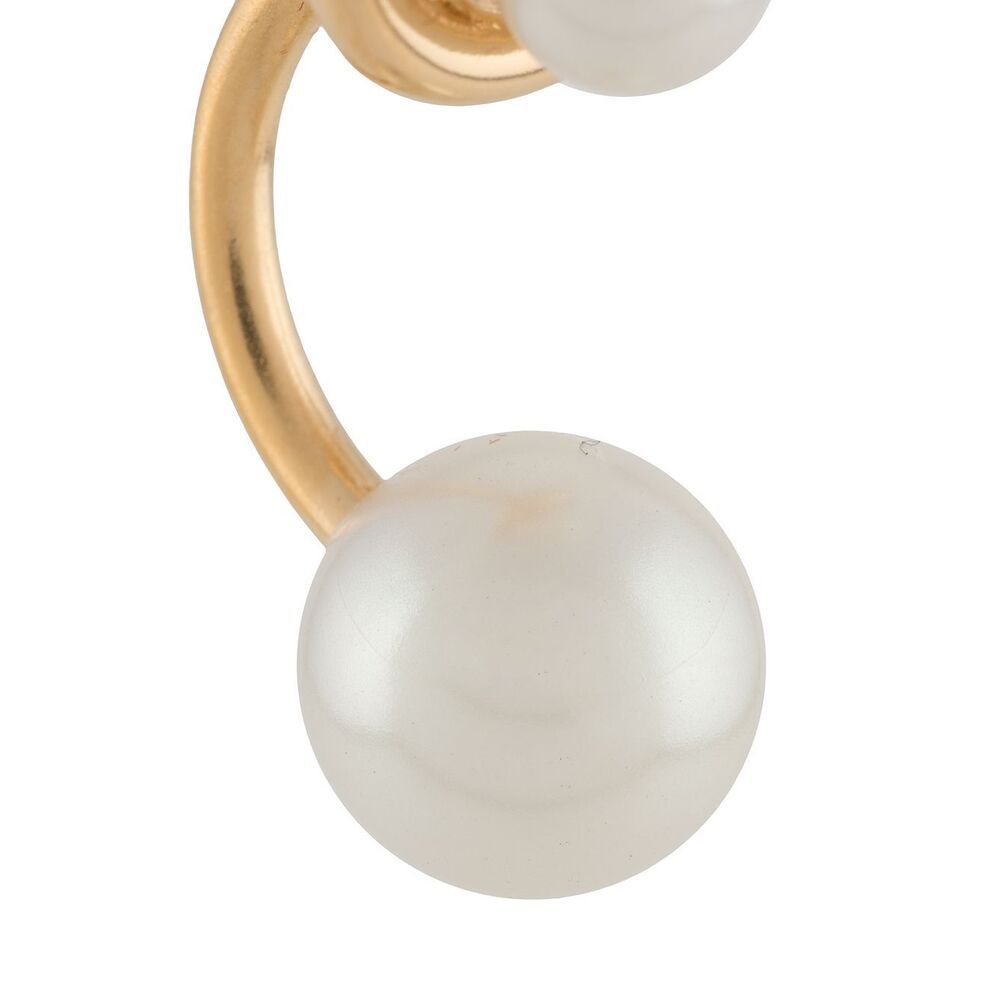 Ferragamo Gold Gancini Faux-pearl Earrings In Yellow