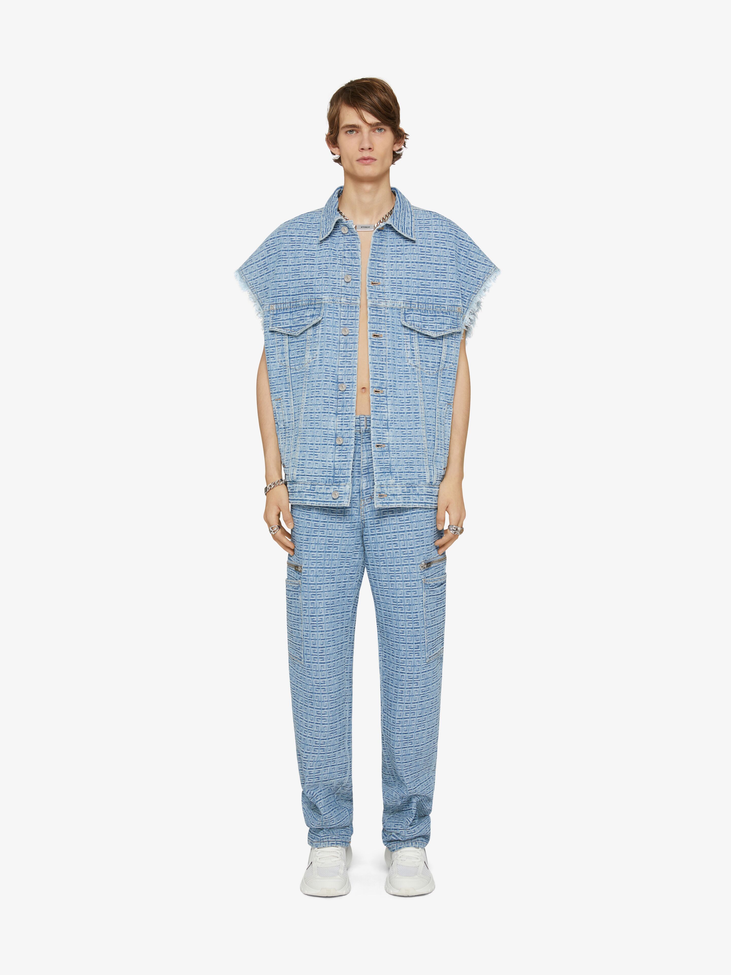Givenchy 4g-pattern Denim Gilet In Blue
