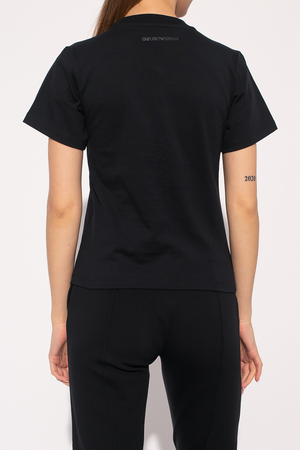 EMPORIO ARMANI GRAPHIC-EMBROIDERY LOGO-PRINT T-SHIRT