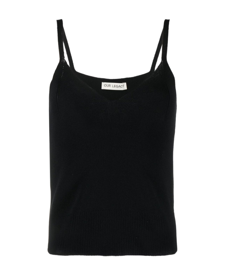 Shop Our Legacy Ribbed-knit Singlet Top In Black