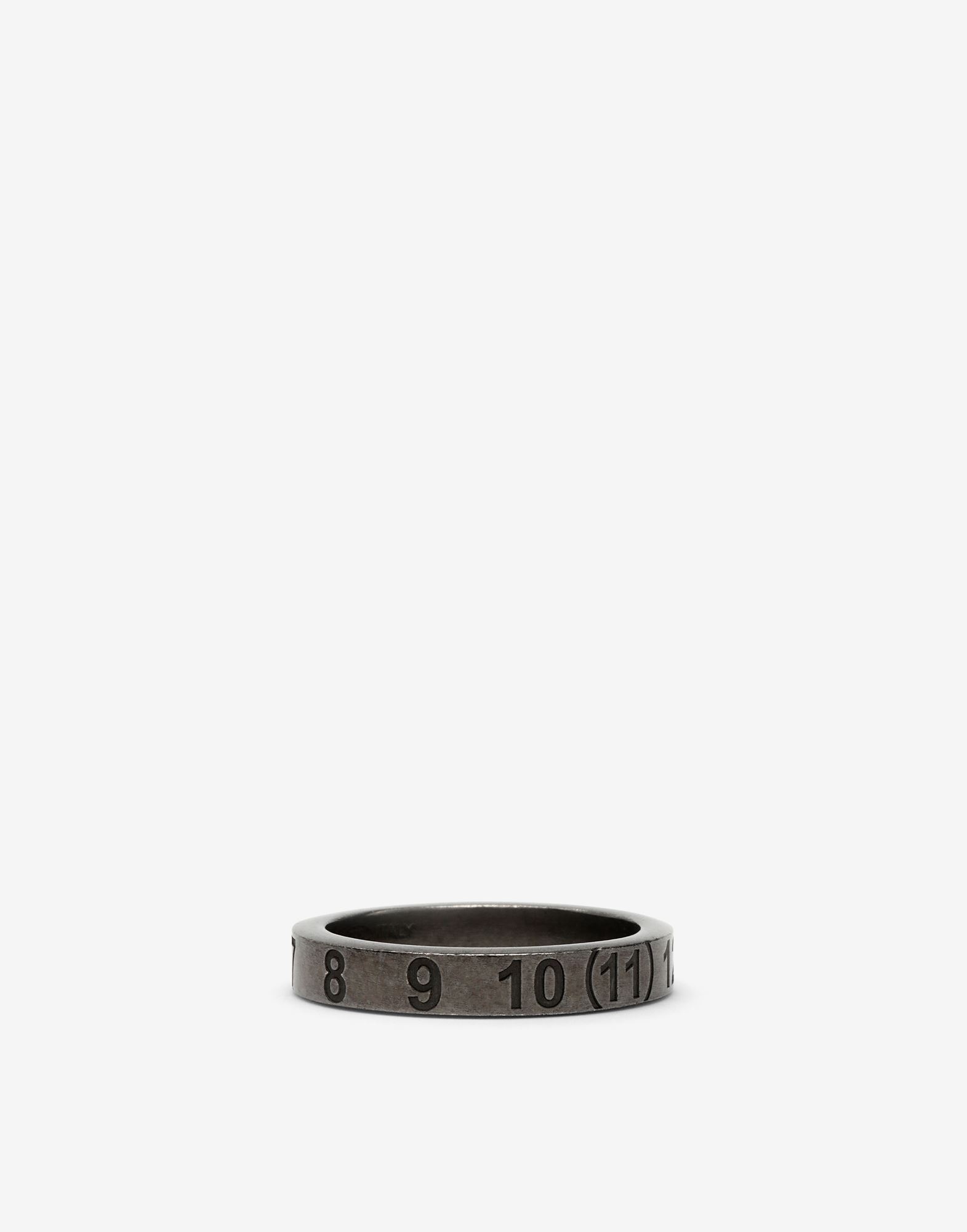 Maison Margiela Logo Embossed Ring In Black