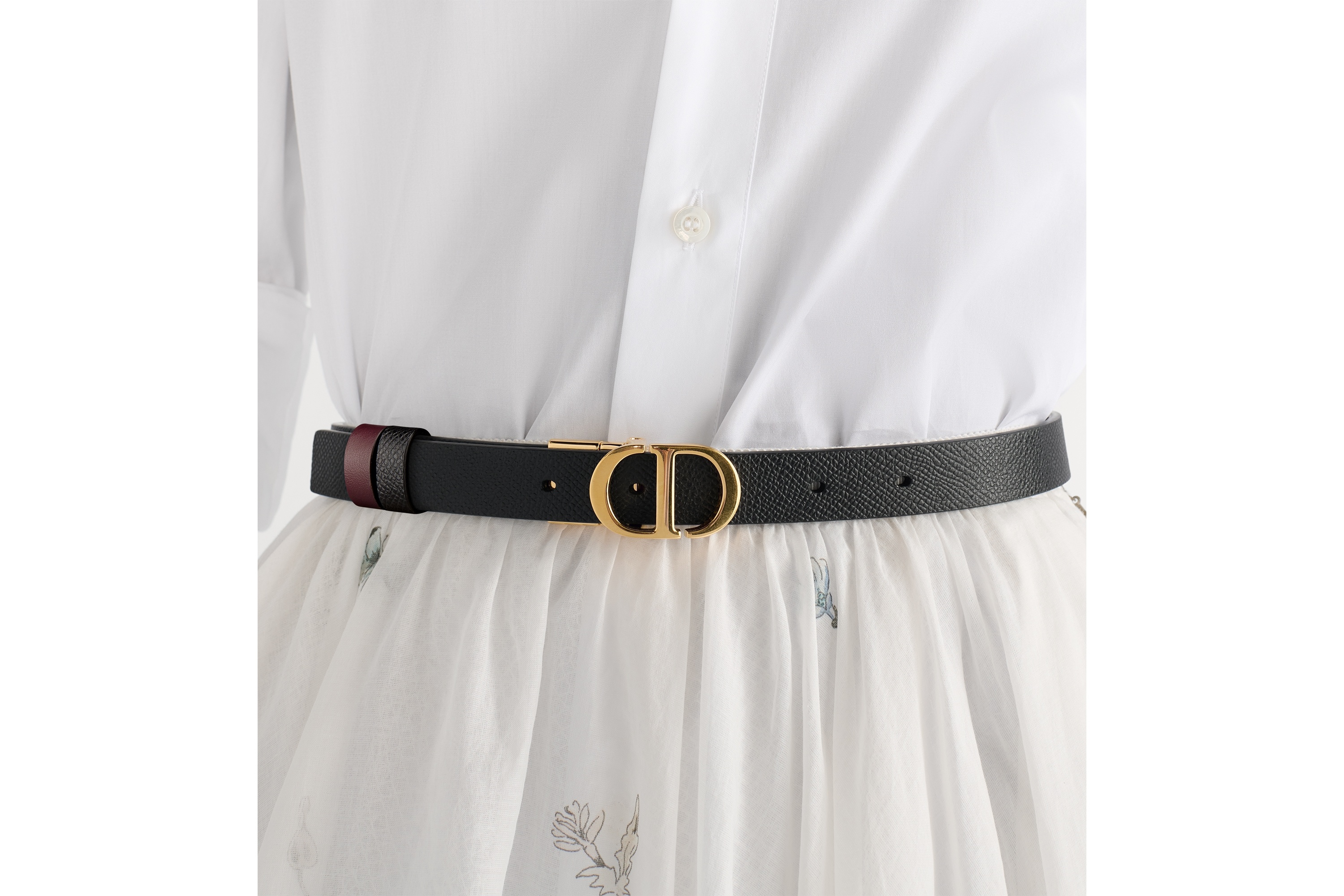 Dior 30 Montaigne Reversible Belt In Black