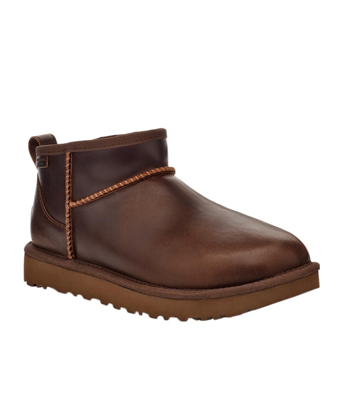 Ugg Classic Ultra Mini Lthr Regen Boots In Brown