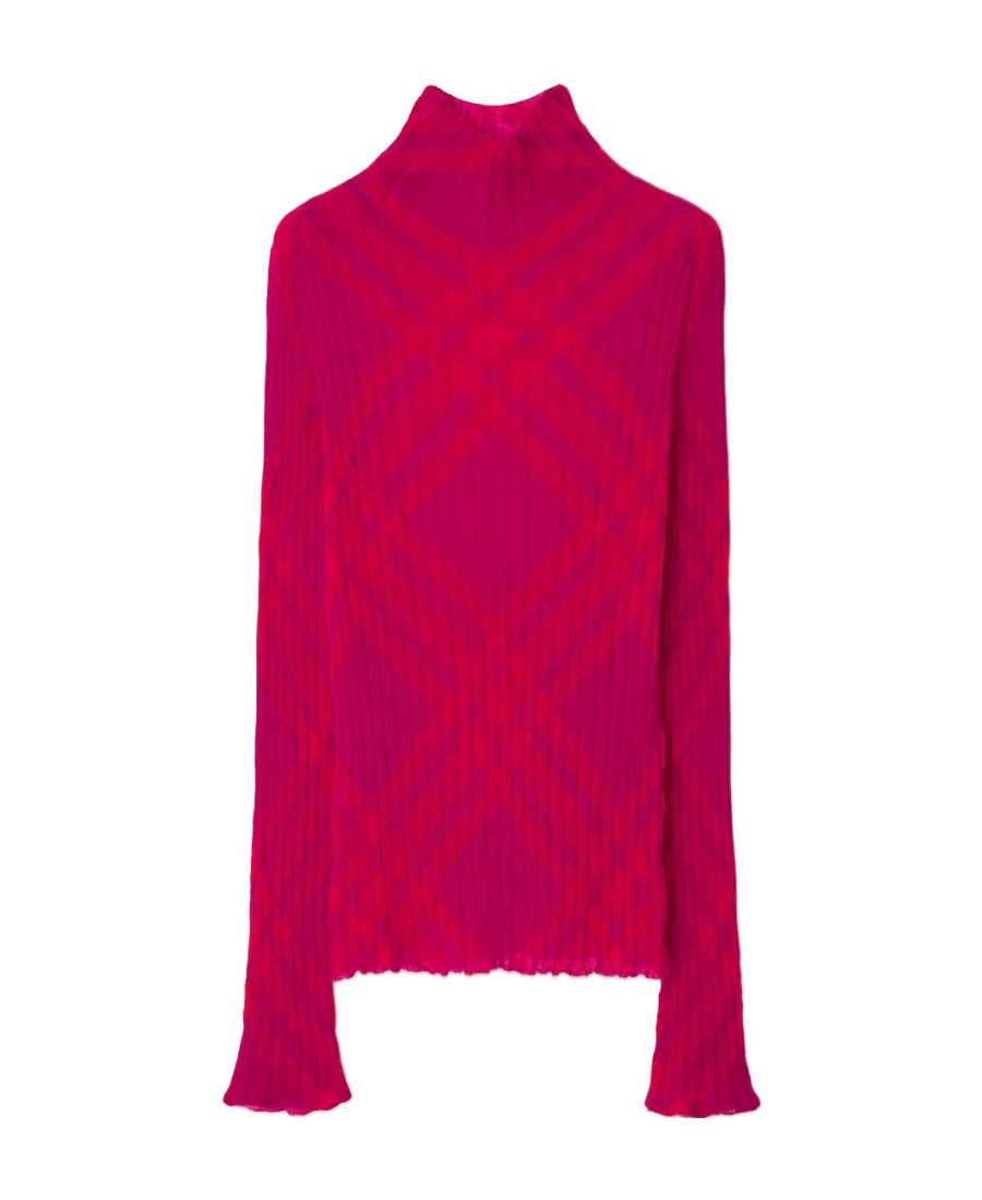 Burberry Fuchsia Turtleneck Sweater In Red