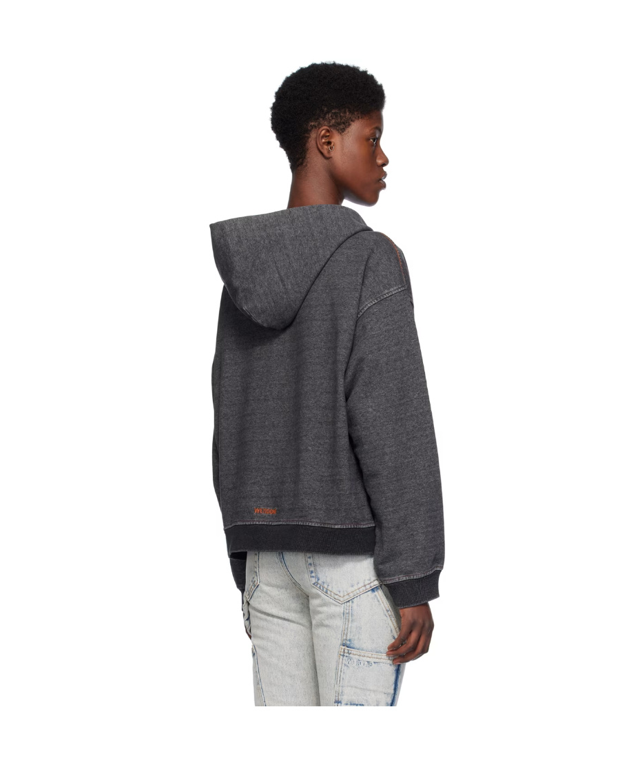 WE11 DONE ZIP-UP DENIM HOODIE
