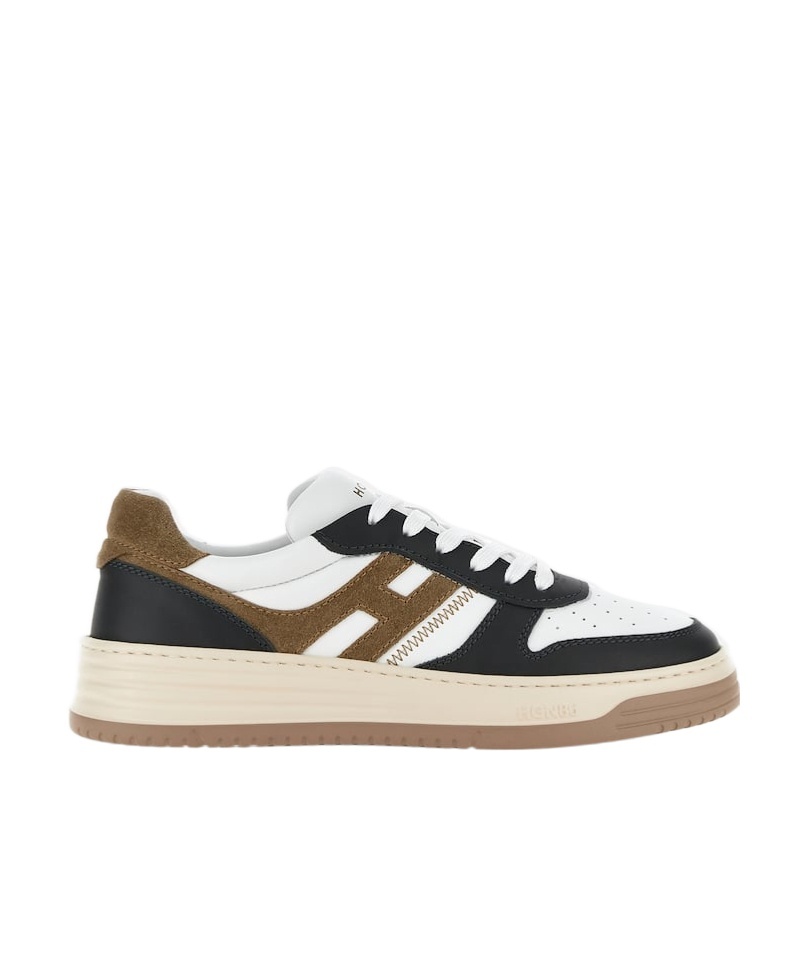 Hogan Smooth Leather And Suede H630 Sneakers Shoes In Multicolor