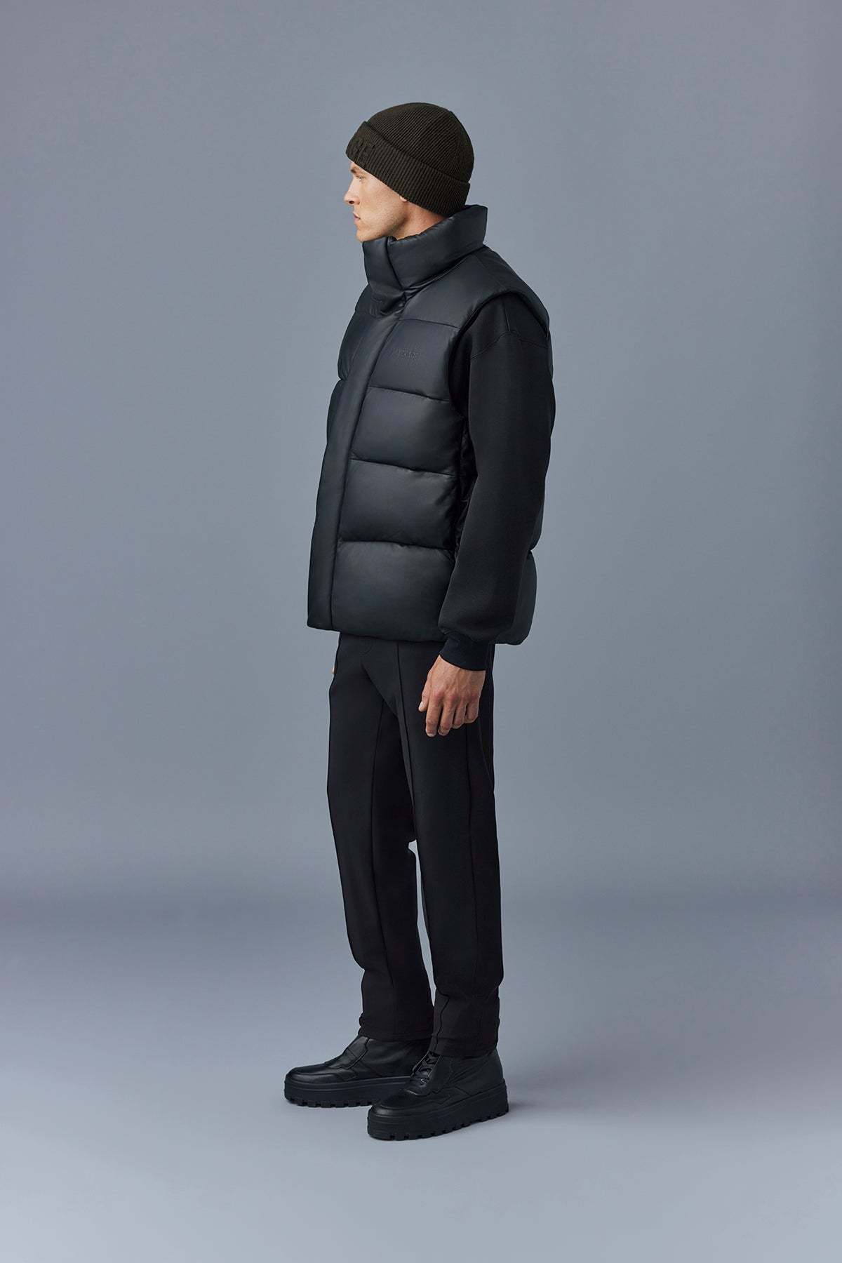 Mackage Quilted Down Vest In Black