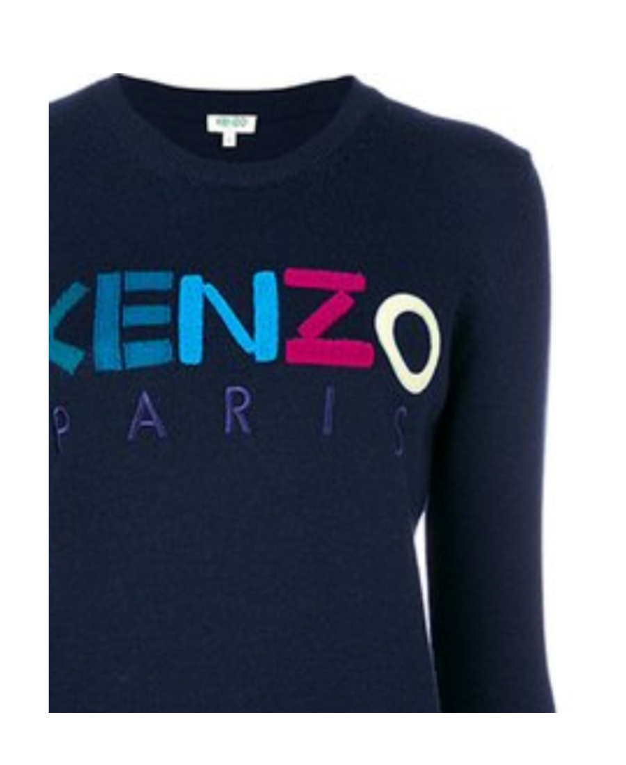 Kenzo Logo Knitted Pullover In Black