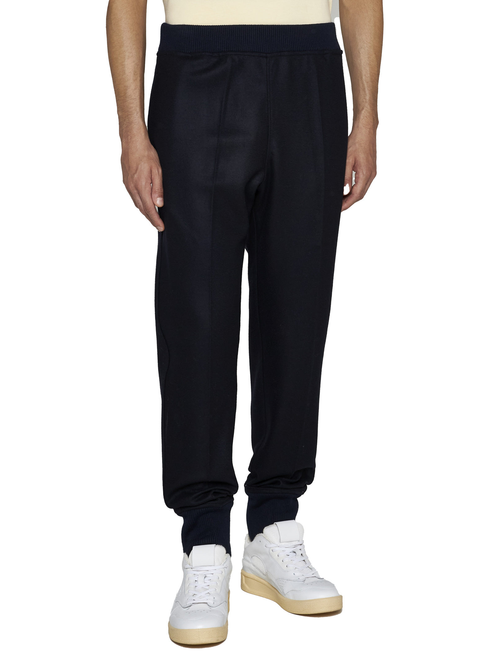 Jil Sander Elasticated Wool Track Pants In Black