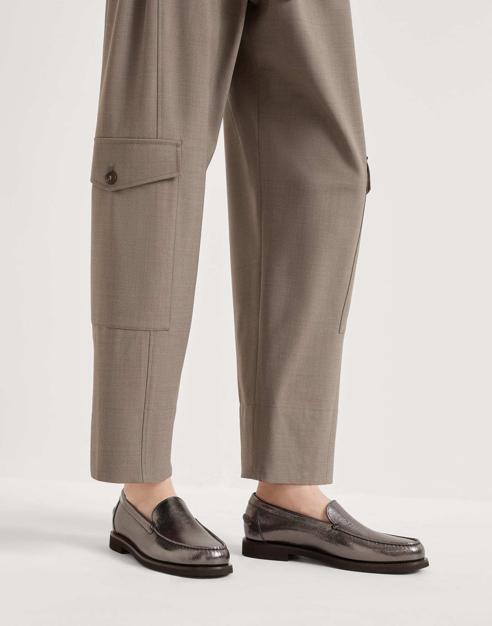 Brunello Cucinelli Utility Trousers In Gray