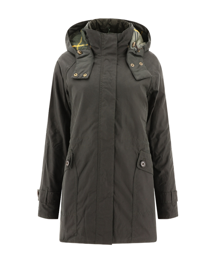 Barbour Hooded Long-sleeved Casual Jacket In Black